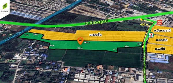 ที่ดินทำเลดี ติดถนนใหญ่ ห่างจาก ถ.ชัยพฤกษ์ เพียง 400 ม. พร้อมโอน หน้ากว้างติด ถนน 60 ม. หลังติดคลองสวย โทร 092-7579858